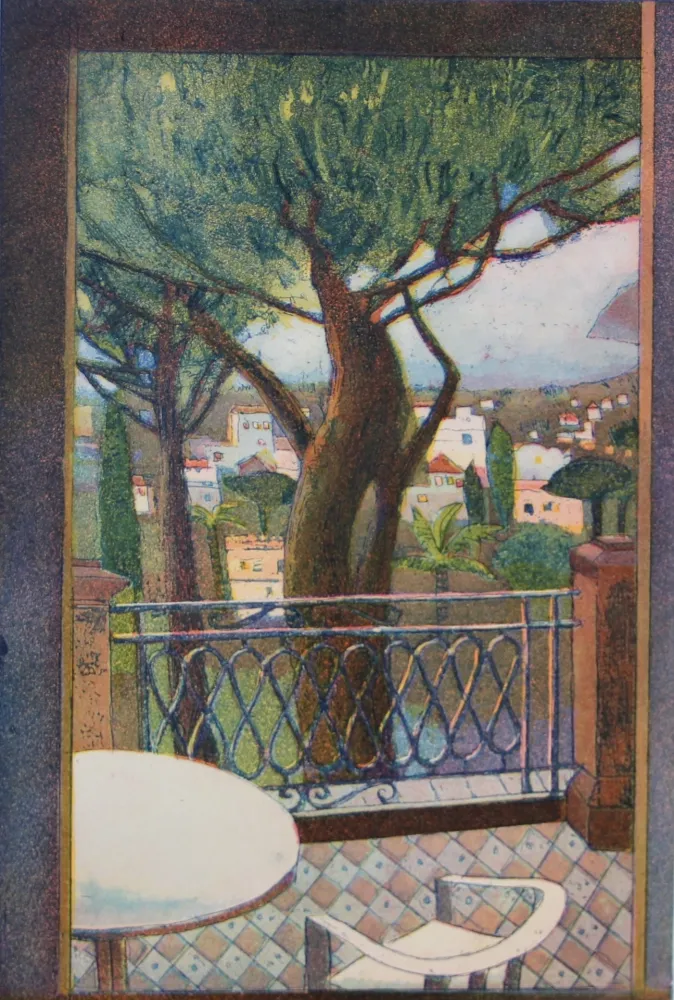 Aguatinta Votteler - Südliche Terrasse