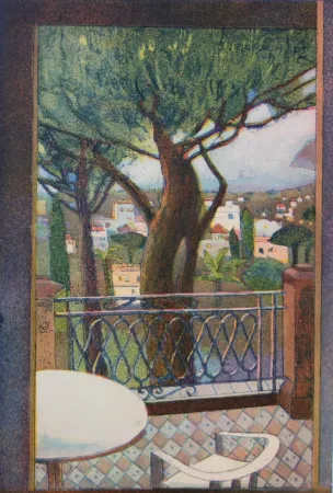 Aguatinta Votteler - Südliche Terrasse