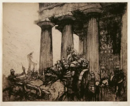 Grabado Walcot - Sack of a Sicilian Temple