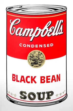 Serigrafía Warhol (After) - Campbell's Soup - Black Bean