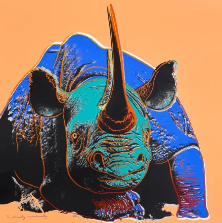 Serigrafía Warhol - Black Rhinoceros