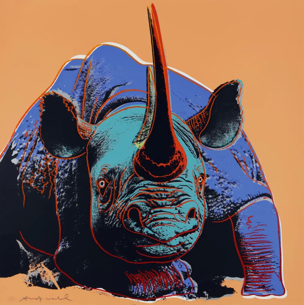 Serigrafía Warhol - Black Rhinoceros (FS II.301)