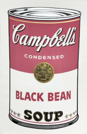 Serigrafía Warhol - Campbell's Soup Can I: Black Bean