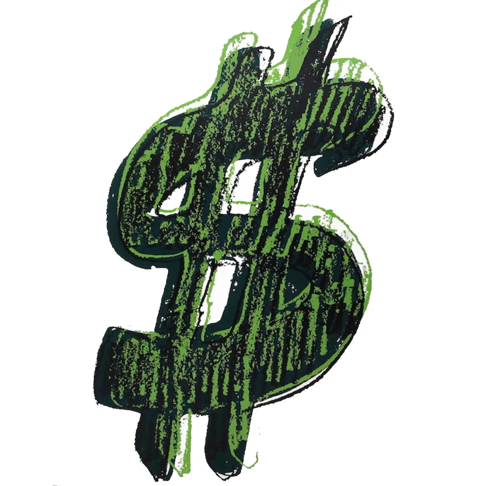 Serigrafía Warhol - Dollar Sign, Green (FS II.278)