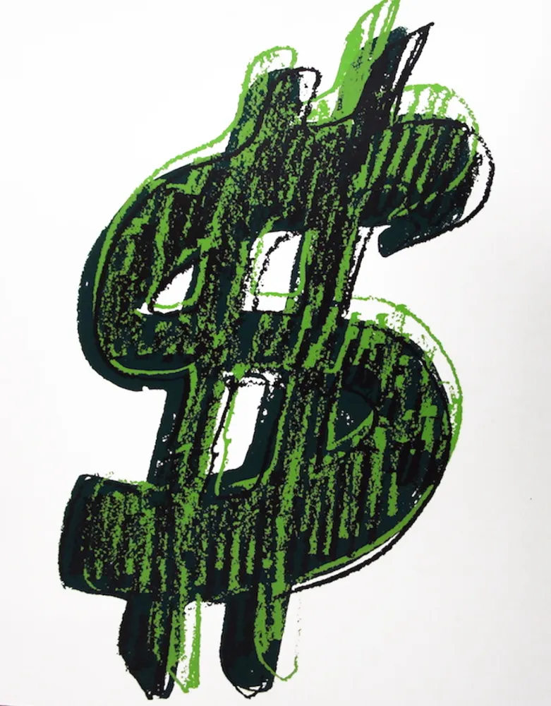 Serigrafía Warhol - Dollar Sign, Green (FS II.278)
