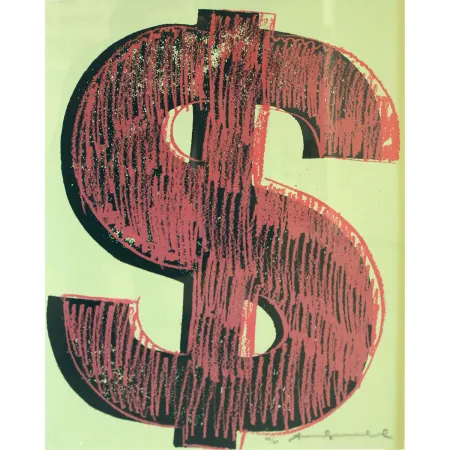 Serigrafía Warhol - Dollar Sign, Red (FS II.274)