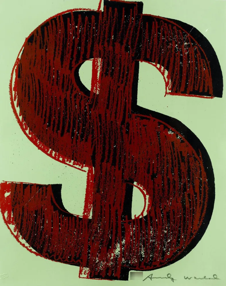 Serigrafía Warhol - Dollar Sign, Red (FS II.274)