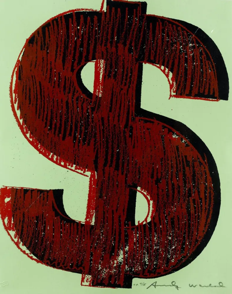 Serigrafía Warhol - Dollar Sign, Red (FS II.274)