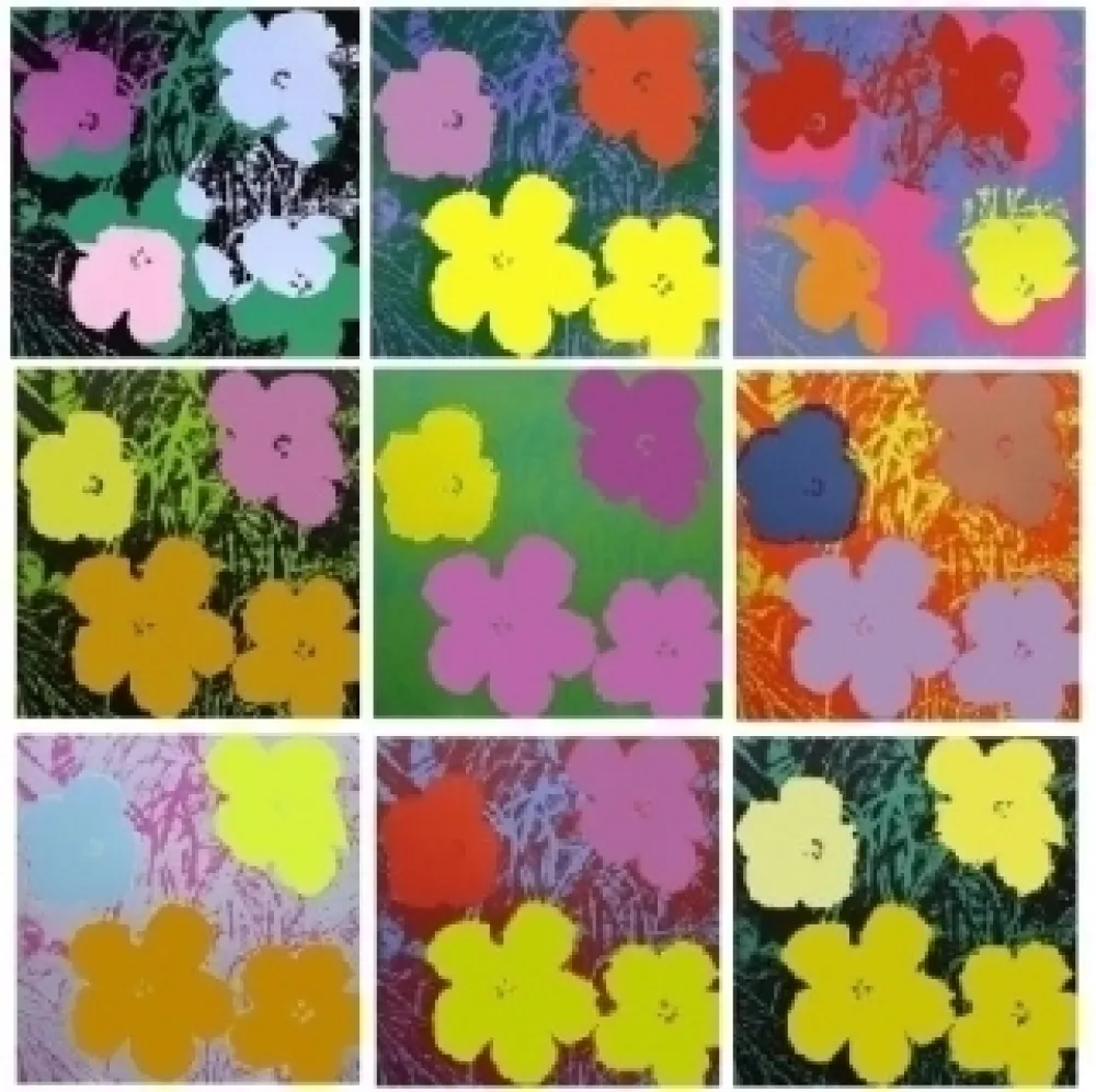 Serigrafía Warhol - Flowers - 10 silkscreens