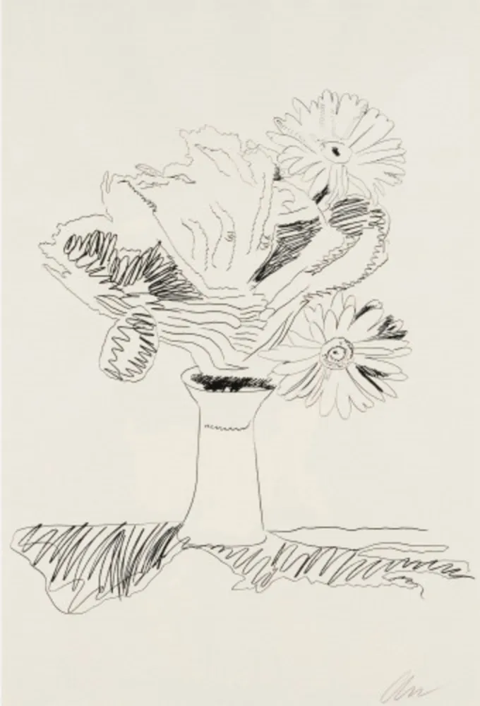 Serigrafía Warhol - Flowers (Black and White)