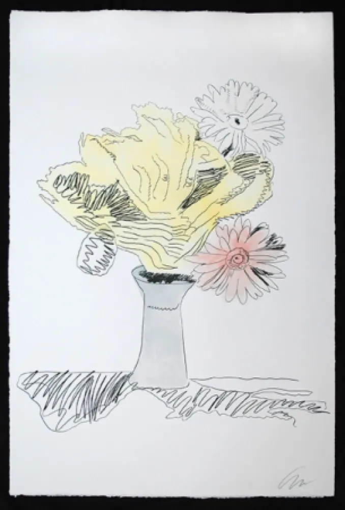 Serigrafía Warhol - Flowers (Hand-Colored)