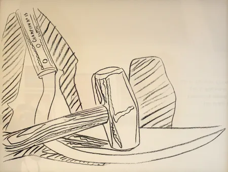 Serigrafía Warhol - Hammer and Sickle 162 (Black and White) Unique