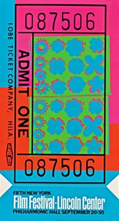 Serigrafía Warhol - Lincoln Center Film Festival Ticket (Feldman & Schellmann II.19)