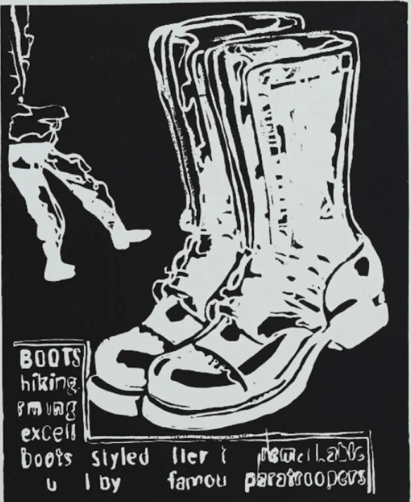 Serigrafía Warhol - Paratrooper Boots Negative