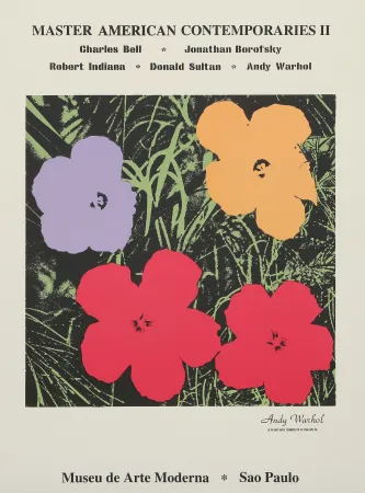 Serigrafía Warhol - Poppy Flowers for the Museu de Arte de Moderna, Sao Paulo