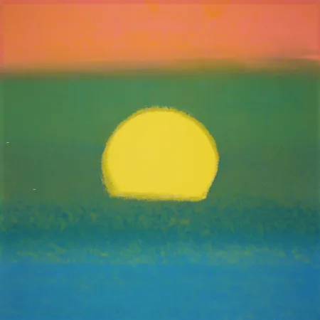 Serigrafía Warhol - Sunset (Unique) (Blue/Green/Orange/Yellow)