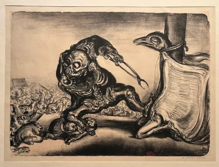 Litografía Weber - Der Zungerzieher (oder Die Leserrevolte)
