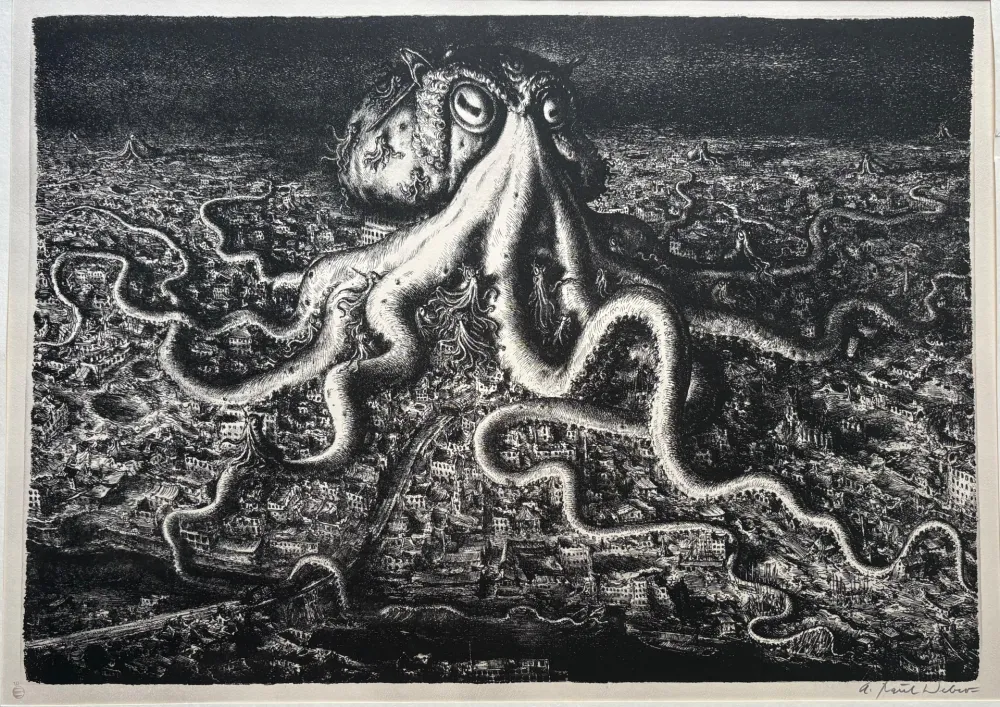 Litografía Weber - Die große Lähmung / The Great Paralysis