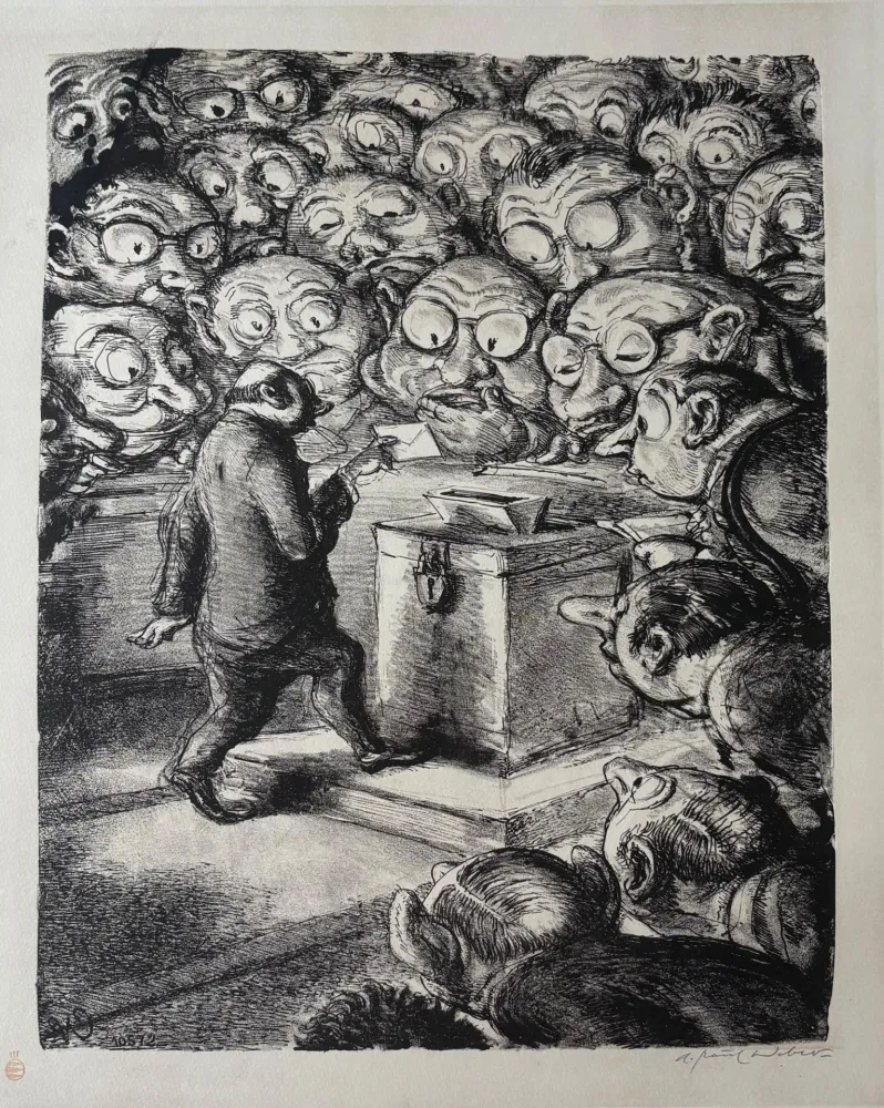Litografía Weber -  Die Stimme des Gewissens