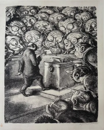 Litografía Weber -  Die Stimme des Gewissens
