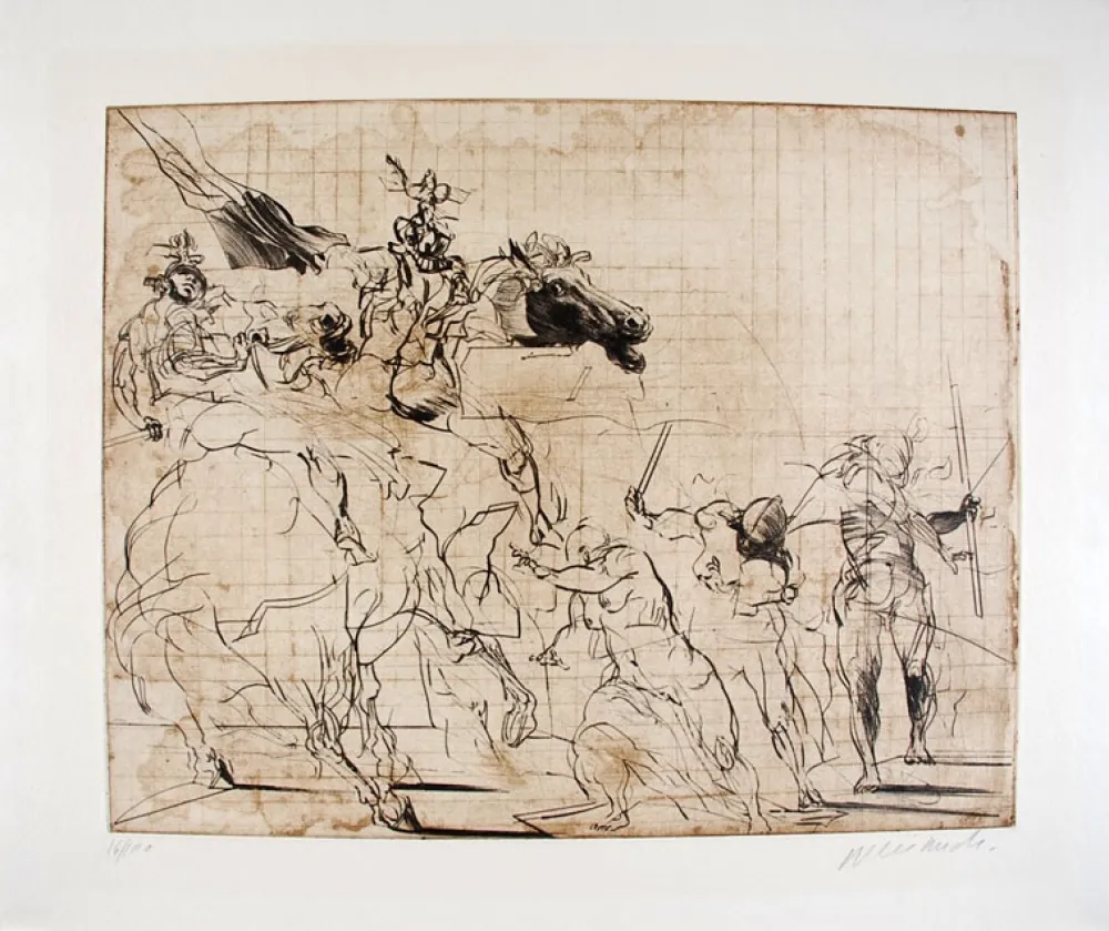 Litografía Weisbuch - Etude pour les Sabines