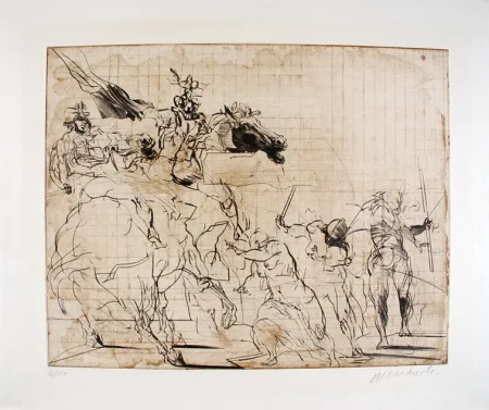 Litografía Weisbuch - Etude pour les Sabines