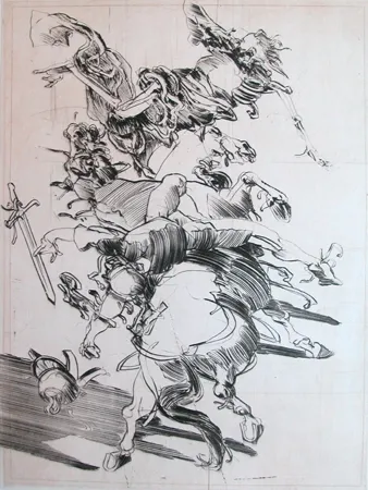 Grabado Weisbuch - LA MORT ET LE CAVALIER