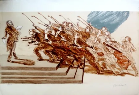 Litografía Weisbuch - Le serment des Violonistes 