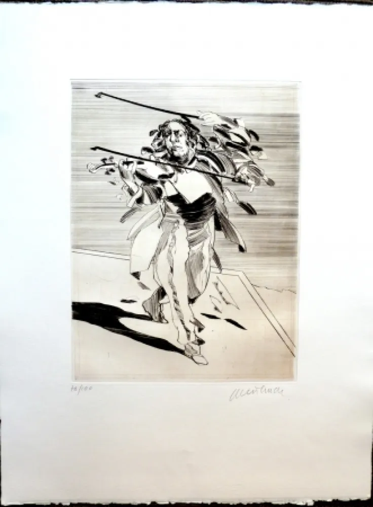 Grabado Weisbuch - Le Violoniste 