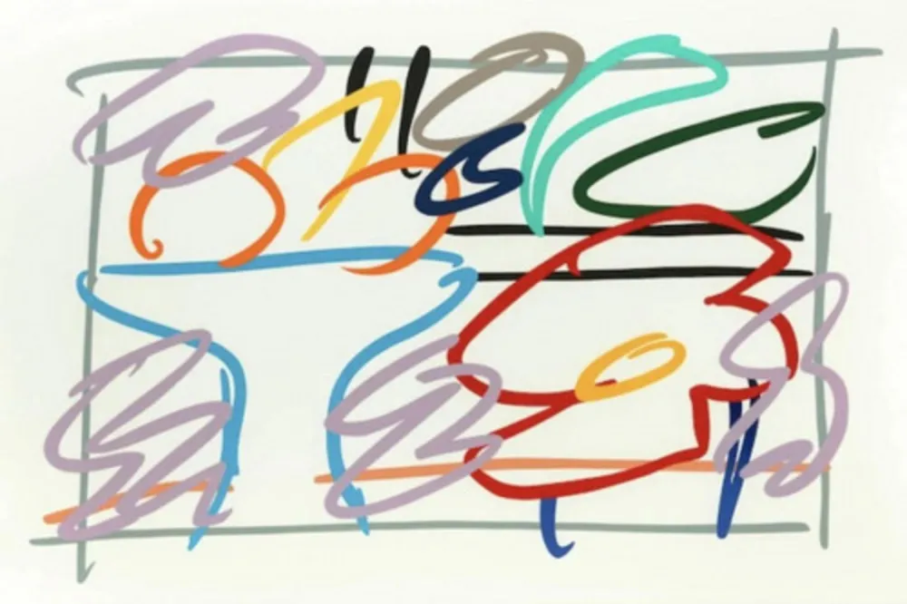 Serigrafía Wesselmann - Fast sketch of Still life with abstract painting