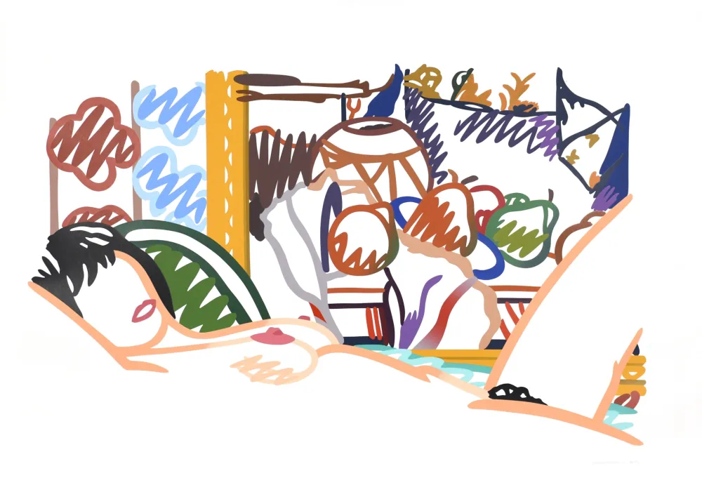 Serigrafía Wesselmann - Monica Nude with Cezanne