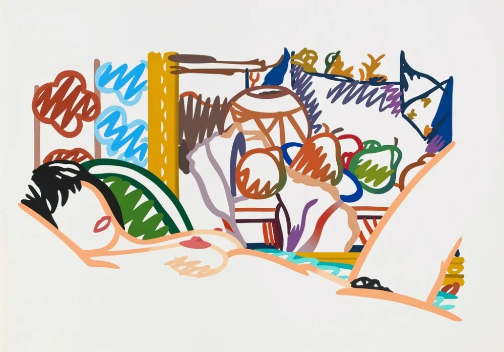 Serigrafía Wesselmann - Monica Nude with Cezanne 