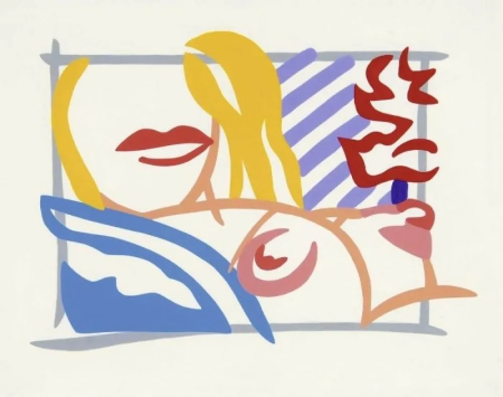 Litografía Wesselmann - Study for Bedroom Blonde with Lavender Wallpaper