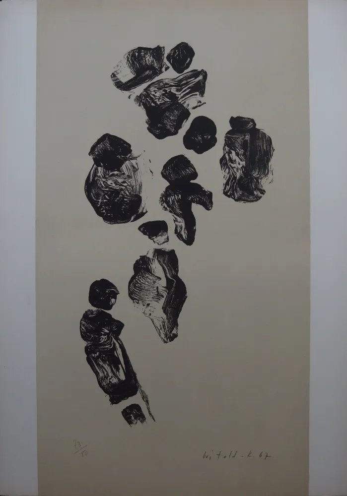 Litografía Witold-K - Personnages sur la route