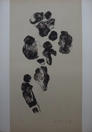 Litografía Witold-K - Personnages sur la route