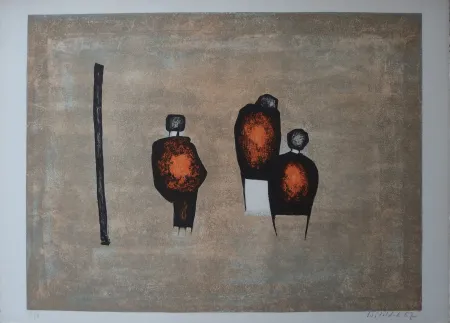 Litografía Witold-K - Trois personnages