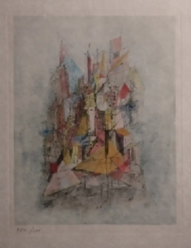 Grabado Wols - Le navire dans la ville