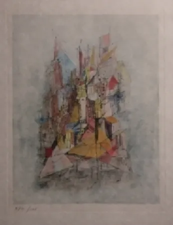 Grabado Wols - Le navire dans la ville