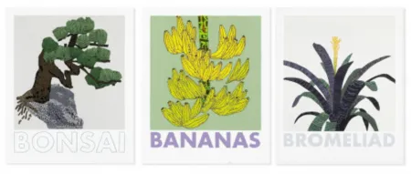 Serigrafía Wood - Bonsai, Banana and Bromelaid