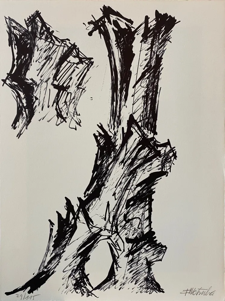 Litografía Wotruba - Il pleuvait 