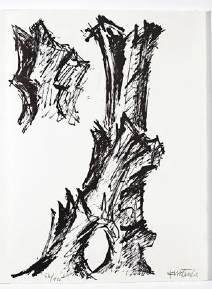 Litografía Wotruba - Jean Cassou: vingt-deux poèms