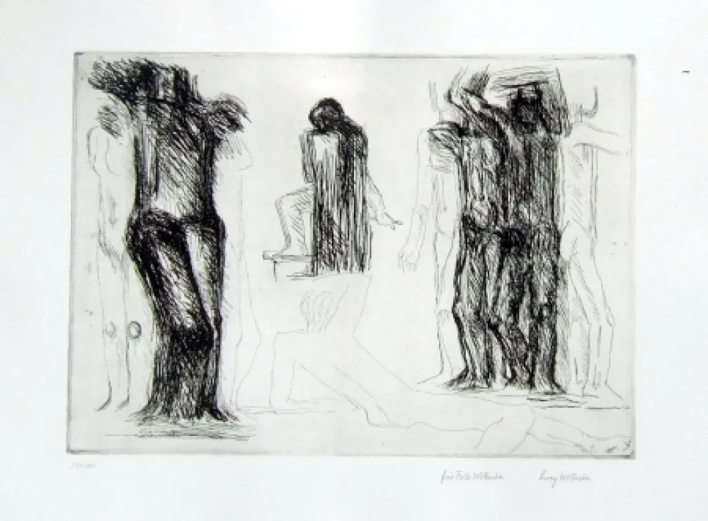 Grabado Wotruba - Omaggio a Michelangelo