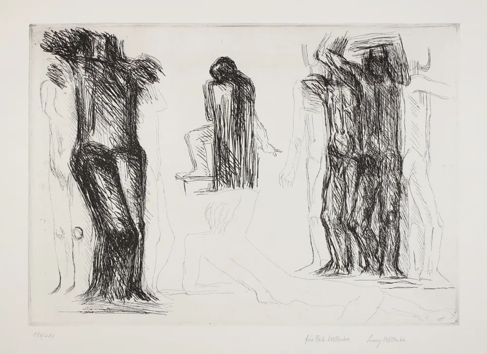 Grabado Wotruba - Ommagio a Michelangelo