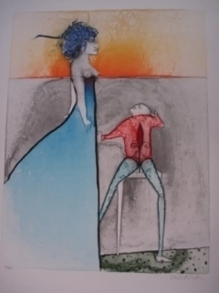 Litografía Wunderlich -  La Belle