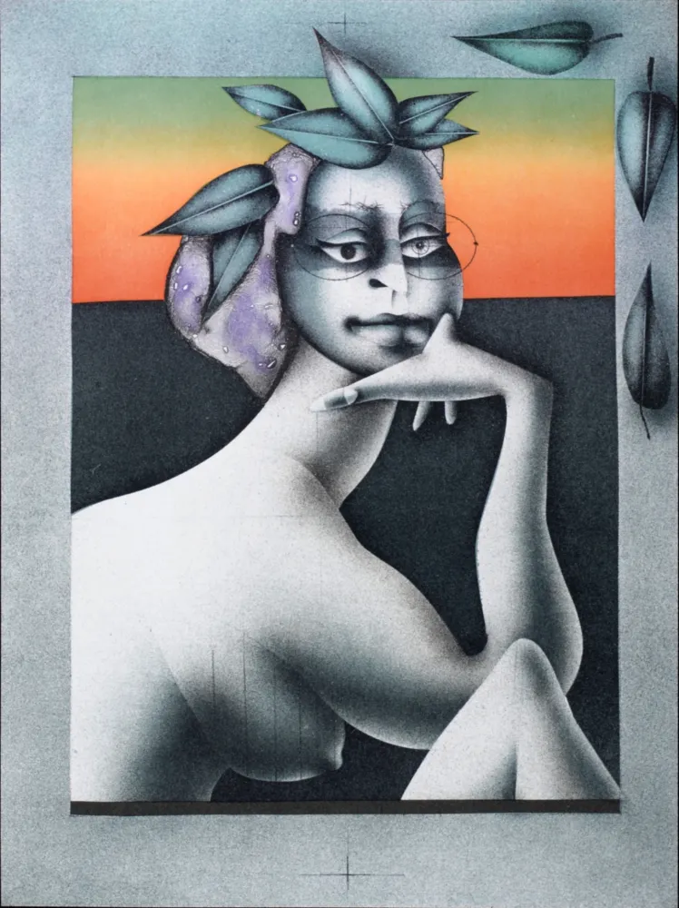 Litografía Wunderlich - La penseuse du Printemps, 1977