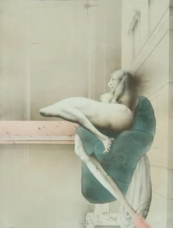 Litografía Wunderlich - Omaggio a Michelangelo