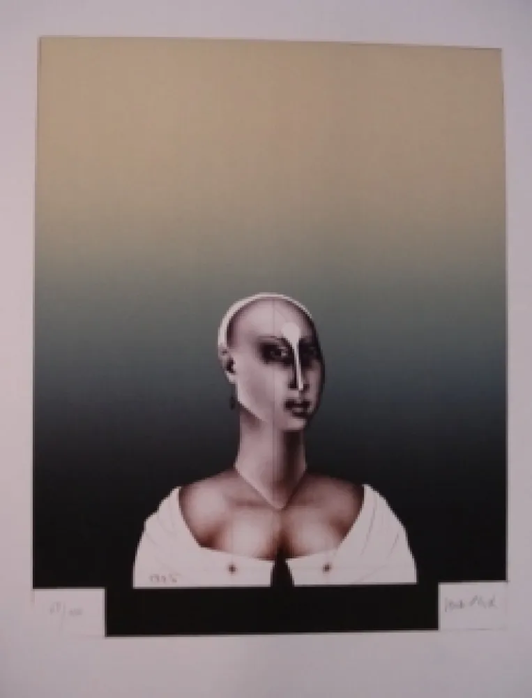 Litografía Wunderlich - Portrait d'une dame