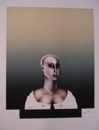 Litografía Wunderlich - Portrait d'une dame