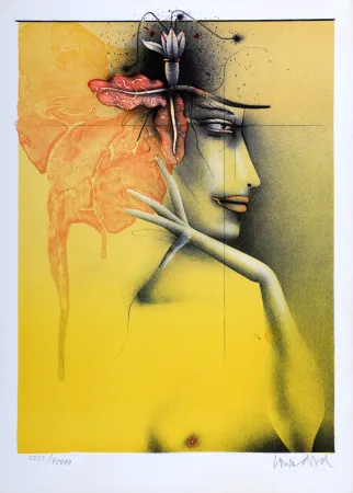Litografía Wunderlich - Tête de femme, 1982 - Hand-signed