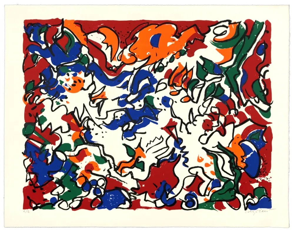 Litografía Wyckaert - Carnaval Barbare